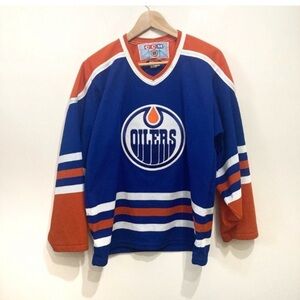 Oilers Vintage 90s Jersey Size Small Mens Cut Blue Late 90s
